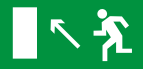 Е 06 Направление к эвакуационному выходу налево вверх - Изготовление знаков и стендов, услуги печати, компания «ЗнакЪ 96»