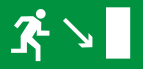 Е 07 Направление к эвакуационному выходу направо вниз - Изготовление знаков и стендов, услуги печати, компания «ЗнакЪ 96»