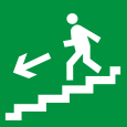 Е 14 Направление к эвакуационному выходу по лестнице вниз - Изготовление знаков и стендов, услуги печати, компания «ЗнакЪ 96»